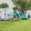 Outsunny Beach Tent, Sunshade Event Shelter with Detachable Sidewall, Reinforced Corners, Stability Poles and Carry Bag, for Camping, Trips, Fishing, Picnics, 3 x 3 m, Sky Blue