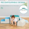 HOMCOM Baby Soft Play Set, 4 Piece Soft Play Equipment for Toddlers 12-36 Months, Climb and Crawl Foam Play, Kids Activity Play Toy, Multi-colored