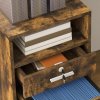 Vinsetto Mobile File Cabinet Lockable Storage Unit Cupboard for A4 Letter Home Filing Furniture for Office, Bedroom and Living Room, 39x40x65cm, Rustic Brown