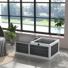 PawHut Wooden Tortoise House, Tortoise Table with Hide Shelter Run, Openable Top, Tray, Dark Grey