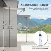Outsunny Balcony 2 x 1.5m Manual Adjustable Awning DIY Patio Clamp Awning Canopy  Retractable Shade Shelter - Beige