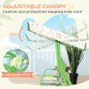 AIYAPLAY Kids Garden Swing Seat, Outdoor Swing Chair with Adjustable Canopy, Safety Belt, 2 Seater Hammock Swing Bench for Patio, Porch, Garden, Green