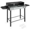 Outsunny BBQ Rotisserie Grill Roaster Charcoal Spit Roasting Machine for Chicken Turkey with 3-Level Grill Grate and Foldable Side Shelves, Stainless Steel