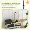 PawHut Tortoise House, 2 Layers Wooden Tortoise Enclosure with Adjustable Lamp Holder, Tortoise Table with Openable Lid, Removable Main House, Storage Shelf, Run Box, Fixed Tray - Grey
