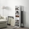 HOMCOM 260 CD/120 DVD Storage Unit, Blu-ray Media Storage Shelf with 9 Compartments and 6 Adjustable Shelves, CD Tower for Living Room, Bedroom, Office
