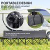 Outsunny 6 Seater Folding Bench, Outdoor Camping Chair Portable Sports Spectator Chair with Metal Frame, Cup Holder & Carry Bag, Charcoal Grey