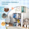 ZONEKIZ Toy Organiser, Children Storage Boxes with Three Non-Woven Fabric Drawers, Kids Toy Box Organiser Shelf for Bedroom, Playroom, Nursery - White