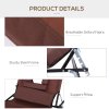 Outsunny Outdoor Folding Sun Lounger with Face Hole, 4 Level Adjustable Backrest Reclining Garden Lounger, Garden Recliner Sunbed with 600 D Oxford Cloth Seat and Pillow for Beach, Brown