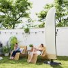 Outsunny Parasol Cover, 600D Oxford Cantilever Umbrella Cover Fit for 2-4m Parasol, Banana Umbrella Protector with Zipper for Outdoor Garden, Patio, White