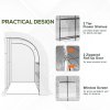 Outsunny Outdoor Walk-In Greenhouse, Plant Nursery with Zippered Doors, PE Cover and 3-Tier Shelves, White, 300 x 150 x 213 cm