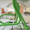 AIYAPLAY Kids Garden Swing Seat, Outdoor Swing Chair with Adjustable Canopy, Safety Belt, 2 Seater Hammock Swing Bench for Patio, Porch, Garden, Green