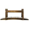 Outsunny 5FT Wooden Garden Bridge with Planters on Safety Railings, Stained Finish Arched Footbridge for Pond, Stream, Carbonized