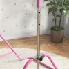 HOMCOM Kids Gymnastic Bar, Foldable Horizontal Bars w/ Adjustable Height, Training Bar w/ Triangle Base - Pink