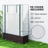 Outsunny Raised Garden Bed with Trellis, Plastic Planter Box with PE Cover, Drainage Holes, Drain Plugs and Water Reservoirs for Climbing Plants, Vegetables, Flowers, 120 x 40 x 140 cm