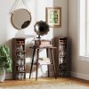 HOMCOM 204 CD Media Display Shelf Unit Set of 2 Blu-Ray Tower Rack w/ Adjustable Shelves Bookcase Storage Organiser, Rustic Brown