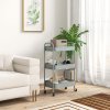 HOMCOM 3-tier Storage Trolley on Wheels, Metal Storage Cart, Rolling Ultility Cart with 3 Mesh Baskets for Living Room, Kitchen, Light Blue