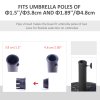 Outsunny 9kg Garden Parasol Base, Round Resin Cast Iron Effect Sun Umbrella Base, Outdoor Umbrella Stand for 38mm or 48mm Outdoor Umbrella Poles, Bronze Tone