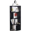 HOMCOM 4-Tier Corner Open Shelf Bookcase Freestanding Fan Bookshelf Plants Stand, 40x40x120cm, Black