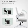 HOMCOM Executive Office Chair, Ergonomic Mesh High Back Desk Chair with Flip-up Armrest, Adjustable Lumbar Support, Grey