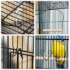 PawHut Bird Cage with Perches, Food Bowls, Swing, Parrot Cage for Budgie, Parakeet, Small Bird, 46.5 x 35.5 x 92cm, Black
