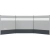 Outsunny Camping Windbreak, 4 Pole Windbreaker Blocker with Clear Windows, Carry Bag and Steel Poles, for Beach Caravan Campervan, 440 x 140cm, Grey