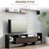 HOMCOM Modern TV Cabinet with Wall Shelf, TV Unit with Storage Shelf and Cabinet, for Wall-Mounted 65