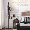 HOMCOM Coat Rack, Freestanding Coat Stand with 6 Hooks and Bamboo Frame for Entryway, Hallway, Bedroom, Living Room, Walnut