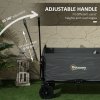 Outsunny 120L Festival Trolley on Wheels, Folding & Compact Camping Trolley Cart with Adjustable Handle for Garden, Beach, Fishing, Grey