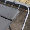 Outsunny Rocking Sun Lounger, Double Garden Lounger Sunbed with Headrest Pillows, Texteline Outdoor Rocking Chair Swing Hammock Daybed with Metal Frame for Patio, Terrace, 212 x 175 x 60 cm, Grey