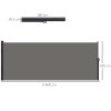 Outsunny Retractable Side Awning, Garden Privacy Screen Divider, Full Cassette Wind Breaker for Hot Tub, Balcony, Terrace, Pool, 400 x 180cm, Dark Grey