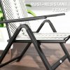 Outsunny Rattan Folding Chair Outdoor, 5-Position Adjustable Wicker Garden Dining Chair with High Backrest, Wide Armrest, for Patio, Terrace, Balcony, Grey
