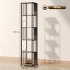 HOMCOM 5-Tier Bookshelf, Modern Tall Bookcase with Steel Frame, Freestanding Display Storage Unit for Living Room, Bedroom, Study, Home Office, Grey