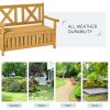 Outsunny Wood Garden Bench 2 Seater Storage Chest Patio Seating Chair with High Back and Armrest, Yellow