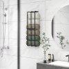 HOMCOM Towel Rack Wall Mounted, Metal Towel Rail Holds Up to 6 Large Size (150 x 100cm) Rolled Towels, 3 Bar Towel Storage for Bathroom, 21 x 12 x 74cm, Black