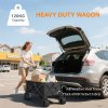 Outsunny 110L Festival Trolley on Wheels, Folding Camping Trolley Cart with Telescopic Handle, Carry Bag and All-Terrain Big Wheels, for Garden, Beach, Fishing, Black
