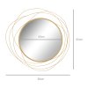 HOMCOM Metal Wall Art 65cm Modern Decorative Mirror Decor Hanging Home Wall Sculptures for Living Room Bedroom Dining Room, Gold