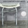 HOMCOM Aluminium Shower Stool for Elderly, Height Adjustable Shower Seat with Removable Padded Cushion, Shower Head Holder, Non-Slip Bath Stool for Seniors, Disabled, Pregnant, White