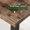 HOMCOM Computer Table, Writing Desk with Steel Frame and Wood Top, Industrial Home Study Table, 115 x 58 x 74.5cm, Rustic Brown and Black