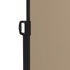 Outsunny Retractable Side Awning, Garden Privacy Screen Divider, Full Cassette Wind Breaker for Hot Tub, Balcony, Terrace, Pool, 400 x 180cm, Khaki