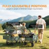 Outsunny 120L Festival Trolley on Wheels, Folding Camping Trolley Cart with Removable Canopy, All-Terrain Wheels, Adjustable Handle and Side Pockets for Garden Beach Fishing Shopping, Green