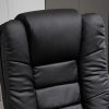 HOMCOM Recliner Chair With footstool, Recliner Armchair up to 130kg Weight Capacity, 135 Reclining Swivel Sofa Chair, PU Leather Ergonomic Couch Bed with Swivel Wood Base for Living Room, Black