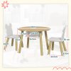 AIYAPLAY 3 Pieces Toddler Table and Chair Set with Centre Mesh Bag, Kids Activity Table Set with Bear Shaped Backrest, for Arts, Crafts Reading Dining, Aged 3-6 Years