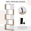 HOMCOM Bookcase, S-Shaped Wooden Bookshelf, 5/6 Tiers Freestanding Storage Shelf, Home Office Decorative Display Stand Rack, 24D x 60W x 184.5H
