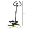 HOMCOM Twister Stepper, Step Machine, Aerobic Exercise Workout Machine w/ Adjustable Resistance, LCD Screen and Handlebars - Grey