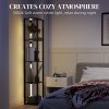 HOMCOM LED Floor Lamp with Shelves, 4 Layers Dimmable Modern Standing Lamp with 3 Brightness Levels and Foot Switch for Living Room, Bedroom, Office, Black