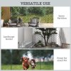 Outsunny Decorative Garden Fencing, 43in x 11.4ft Outdoor Picket Fence Panels, 4PCs Rustproof Steel Wire Landscape Flower Bed Border Edging Animal Barrier, Black
