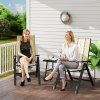Outsunny Rattan Folding Chair Outdoor Set of 2, 5-Position Adjustable Wicker Garden Dining Chair with High Backrest, Wide Armrest, for Patio, Terrace, Balcony, Orange