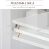 kleankin Under Sink Cabinet, Bathroom Sink Cabinet with 2 Doors, Pedestal Under Sink Design, Freestanding Bathroom Cupboard with Adjustable Shelf