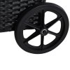 Outsunny 3 Pieces PE Rattan Patio Lounge Chair Set, Outdoor Recliner Lounge Chairs with Wheels, for Outside with Cushions, Headrest, Coffee Table for Garden, Poolside, Black