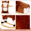 HOMCOM Baby Rocking Horse Plush Ride on Animals Rocker with Sound Handle Grip for kids 3-6 years - Brown